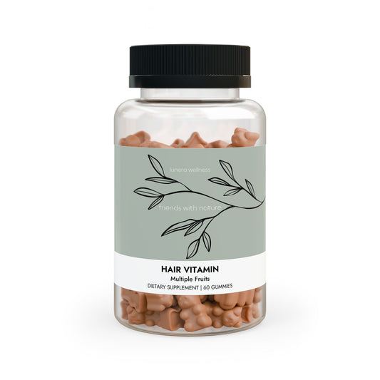 Lunera Wellness hair vitamin gummies for women's holistic hair growth and beauty support