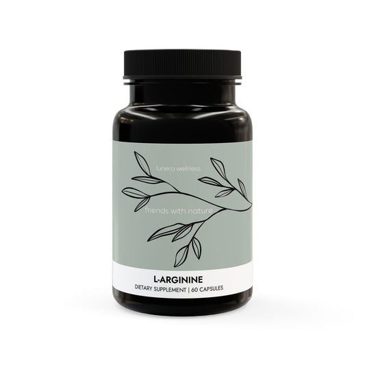 Lunera Wellness L-Arginine supplement for women’s circulation, energy, and cardiovascular support