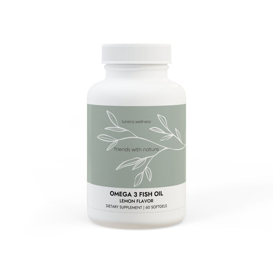 Lunera Wellness mega 3 fish oil supplement for women’s heart health, brain function, and vitality