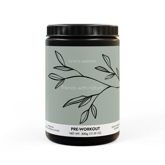 Lunera Wellness pre-workout supplement for women’s energy, endurance, and holistic fitness support