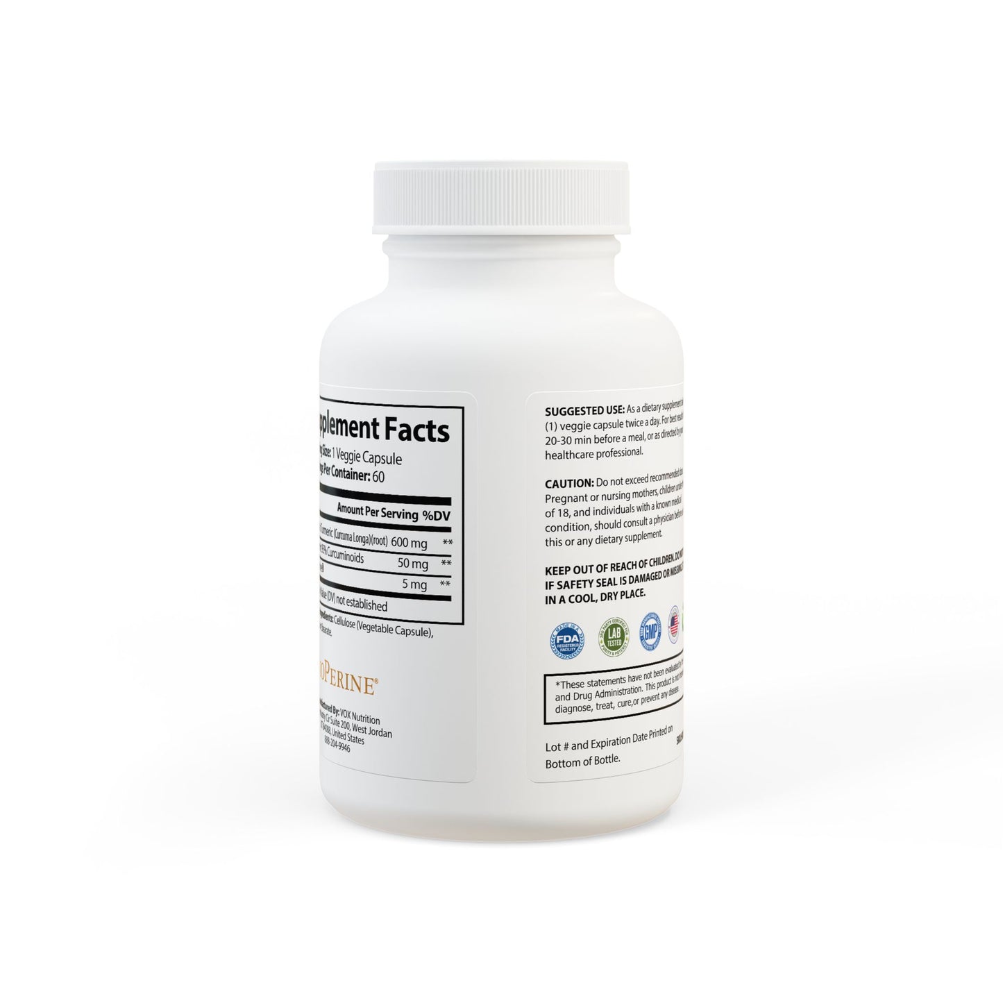Lunera Wellness turmeric with Bioperine supplement for women’s joint health and inflammation support